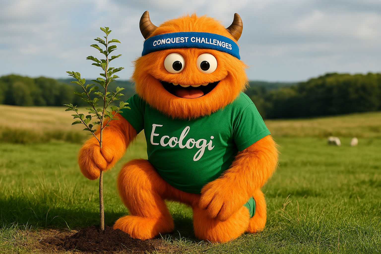 Conqi planting a tree with Ecologi